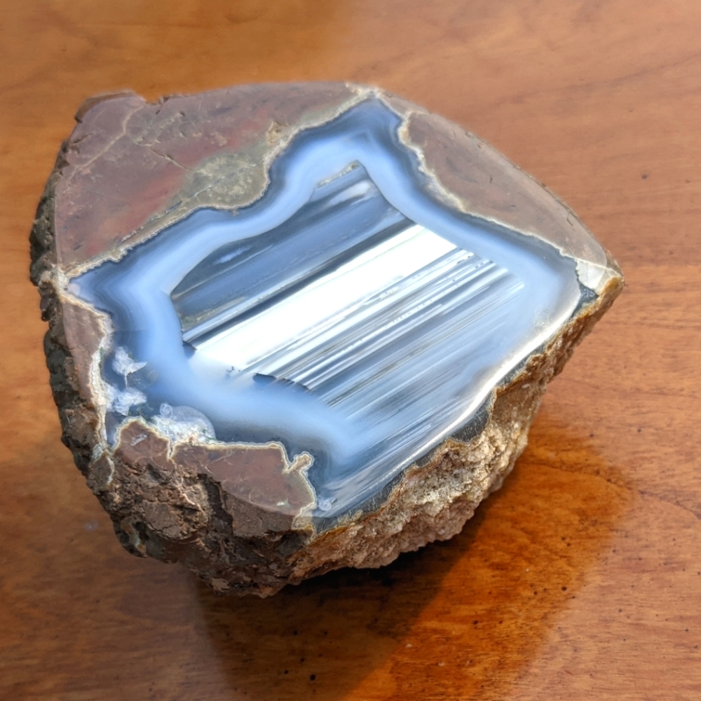 Stunning Cut & Polished Natural Banded Blue Agate Thunderegg